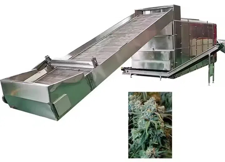 hemp leaf mesh belt dehydration machine1