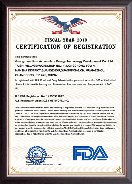 Our Certificate-FDA